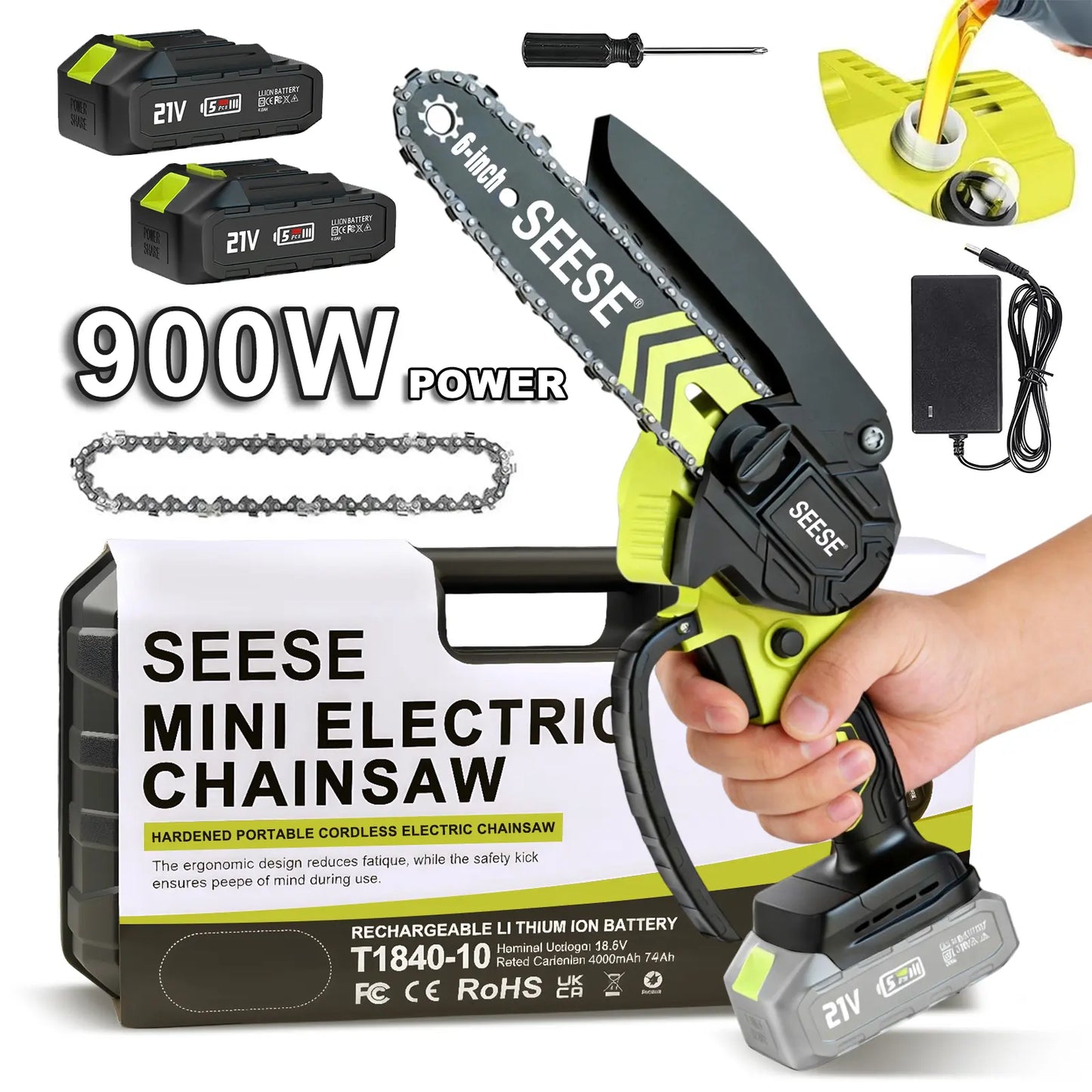 Portable cordless electric saw, brushless mini chainsaw