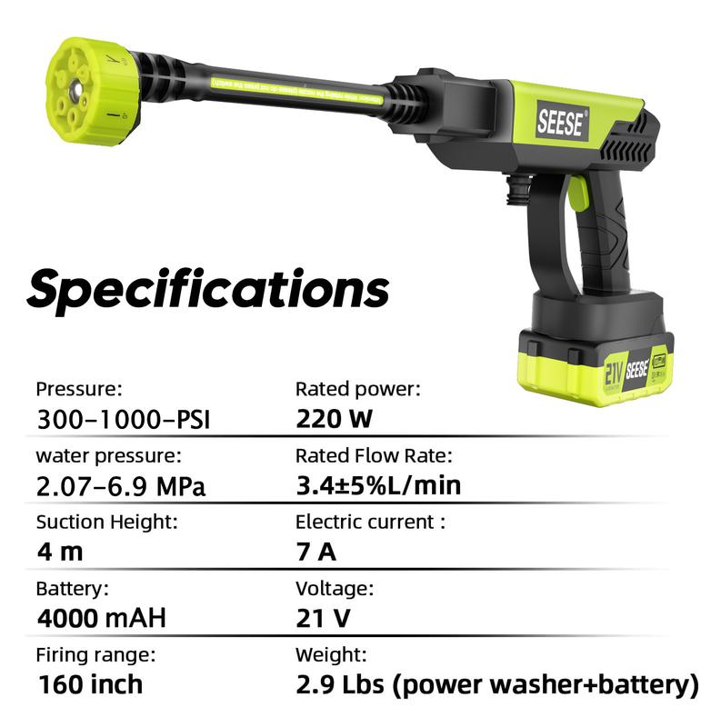 SEESE Cordless Pressure Washer