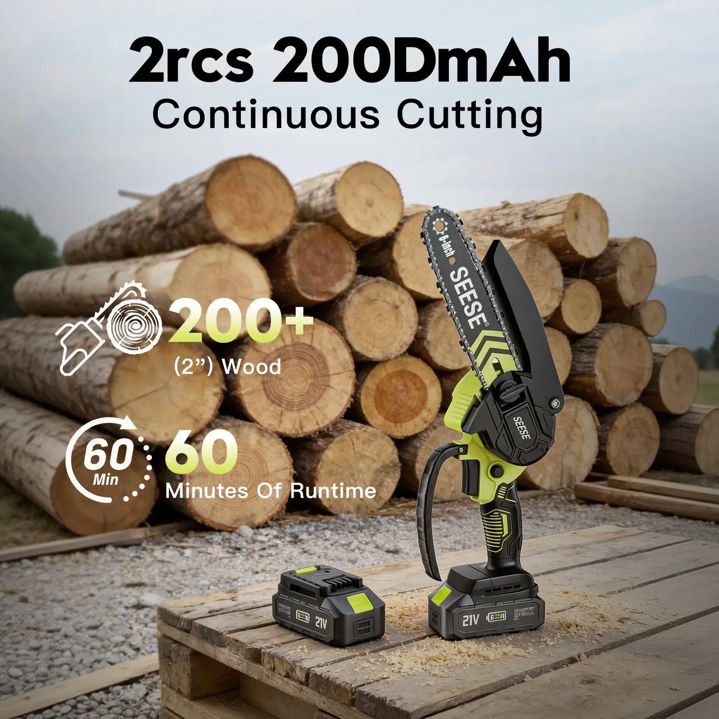 Portable cordless electric saw, brushless mini chainsaw