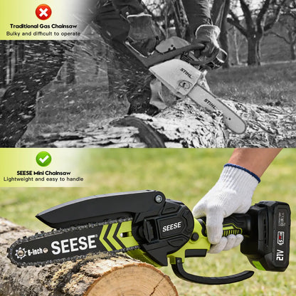 Portable cordless electric saw, brushless mini chainsaw