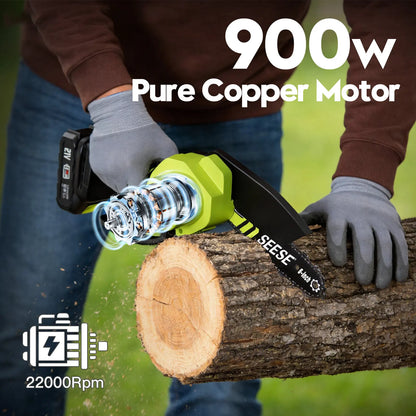 Portable cordless electric saw, brushless mini chainsaw
